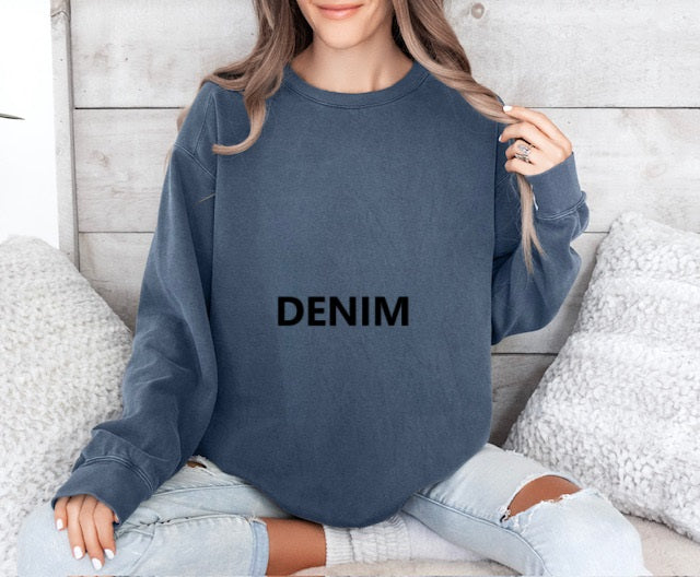 Denim Crewneck Sweatshirt