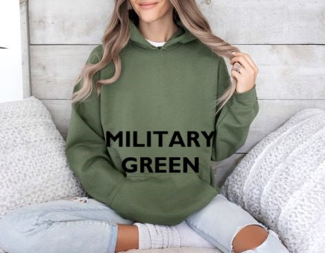 Military Green Hooded Sweatshirt